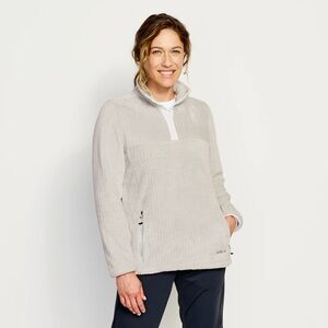 Orvis Women’s Cream Soft Pullover Waffle‎ Square Weave Sweatshirt Size Medium